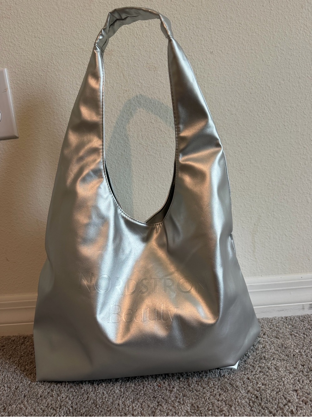 Nordstrom Metallic Silver Hobo Tote